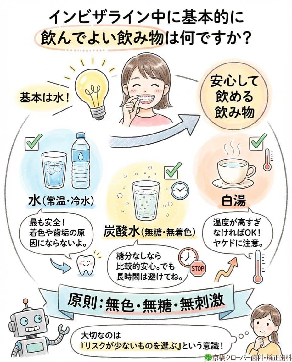 基本的に飲んでよい飲み物は何ですか？