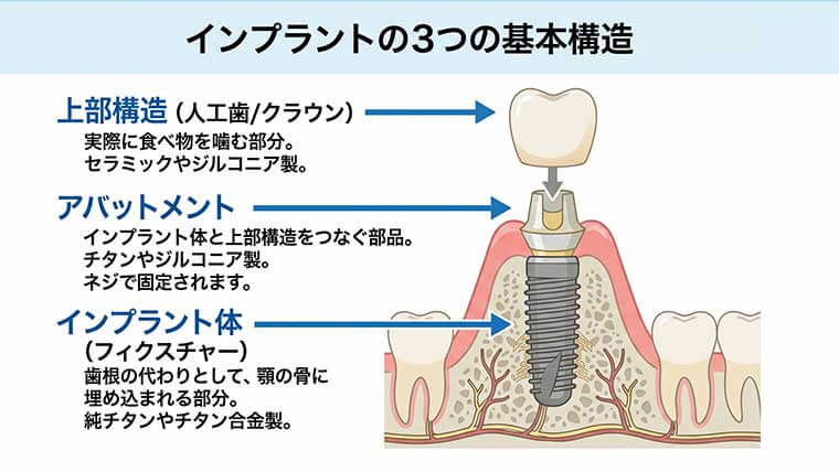 インプラントの３つの構造