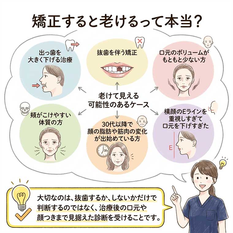 矯正すると老けるって本当？の図解
