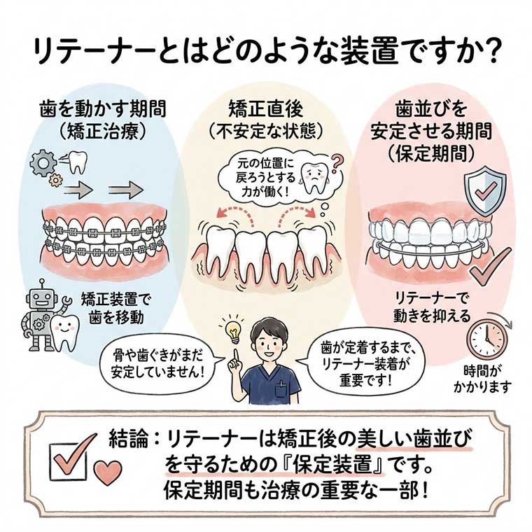 リテーナーとはどのような装置ですか？の図解