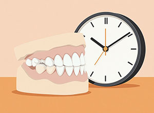 入れ歯と時計のイラスト