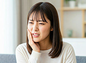 歯を痛がる女性